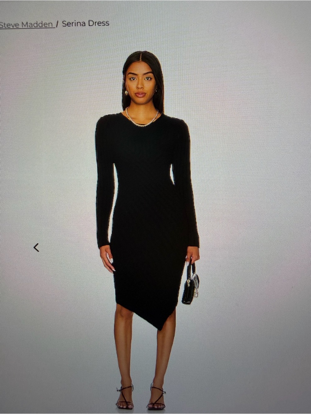 Steve Madden Black Long-Sleeve Asymmetrical Hem Dress - sweater material